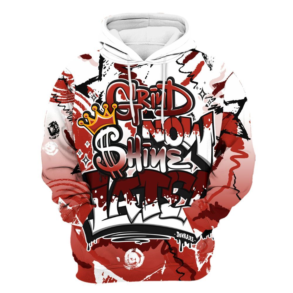 Hoodie To Match SP Firewood Orange 4s - Grind Shine Later Drip All Over Print