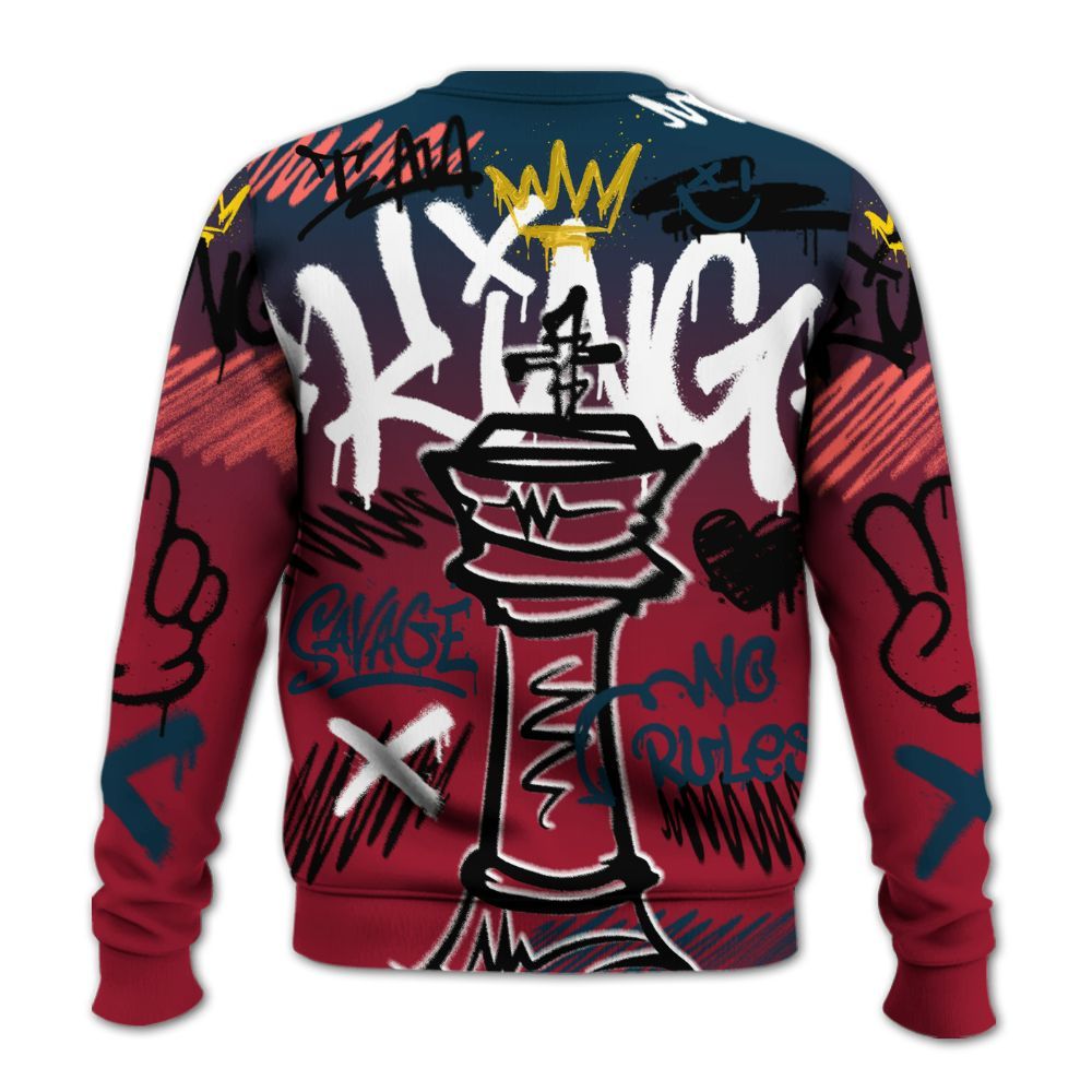 Sweatshirt To Match Mid Multi Color 2022 1s - Street King Chess Streetwear All Over Print