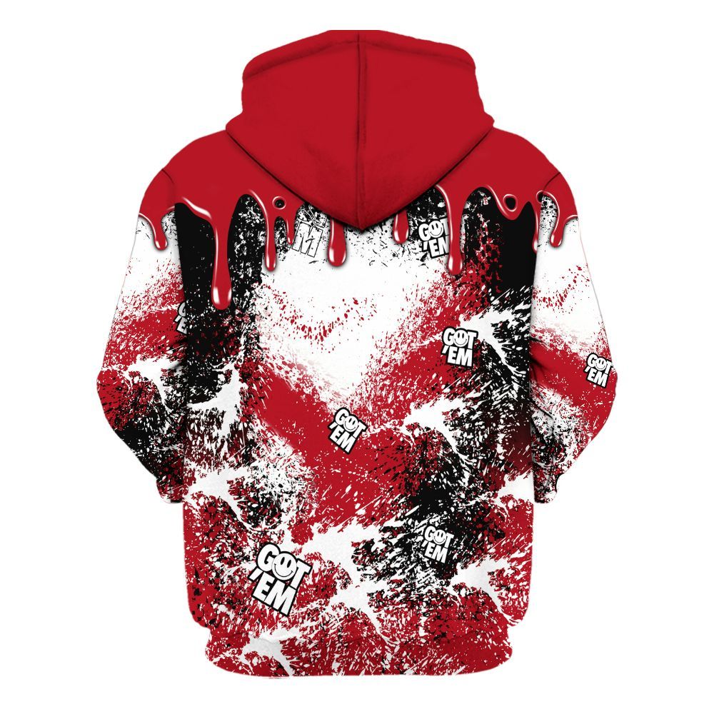 Hoodie To Match Bred Velvet 11s - Dripping 23 Drip All Over Print