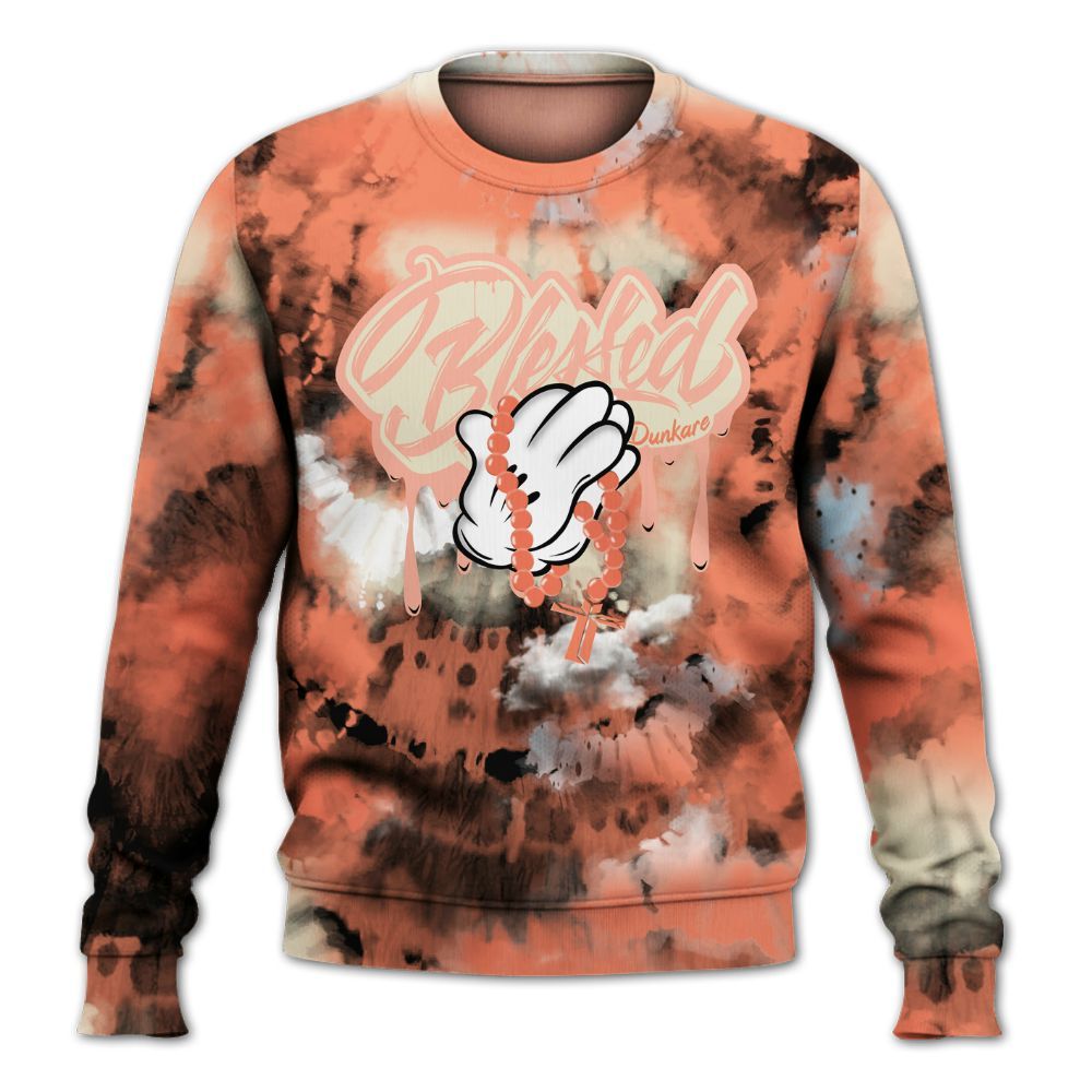 Sweatshirt To Match DJ Khaled Crimson Bliss 5s - God Blessed Tie Dye All Over Print