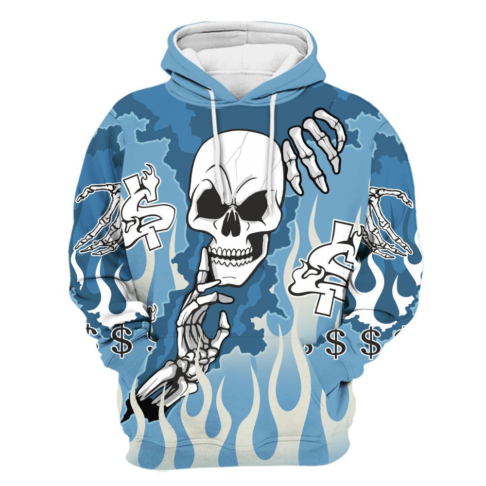 Hoodie To Match High OG UNC Reimagined 1s - Ones Move In Silence Graphic Trapped All Over Print