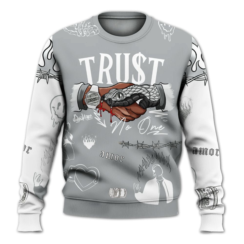 Sweatshirt To Match Retro Pure Money 3s - Snake Trust No One All Over Print