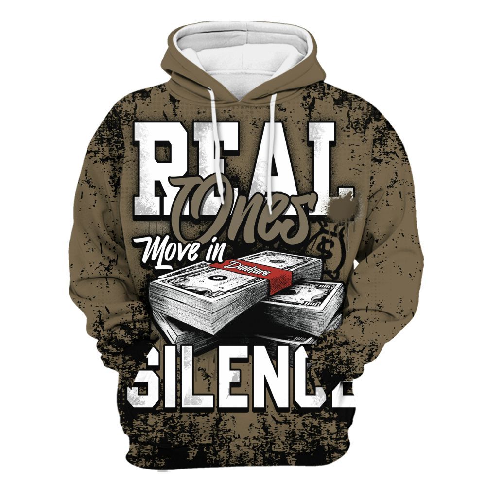 Hoodie To Match Olive 9s - Move In Silence Money Street Retro All Over Print