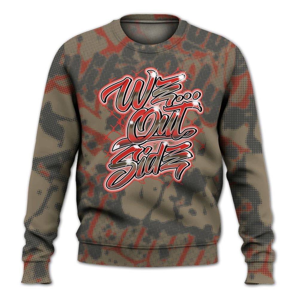 Sweatshirt To Match Olive 9s - We OutSider Graphic Street All Over Print