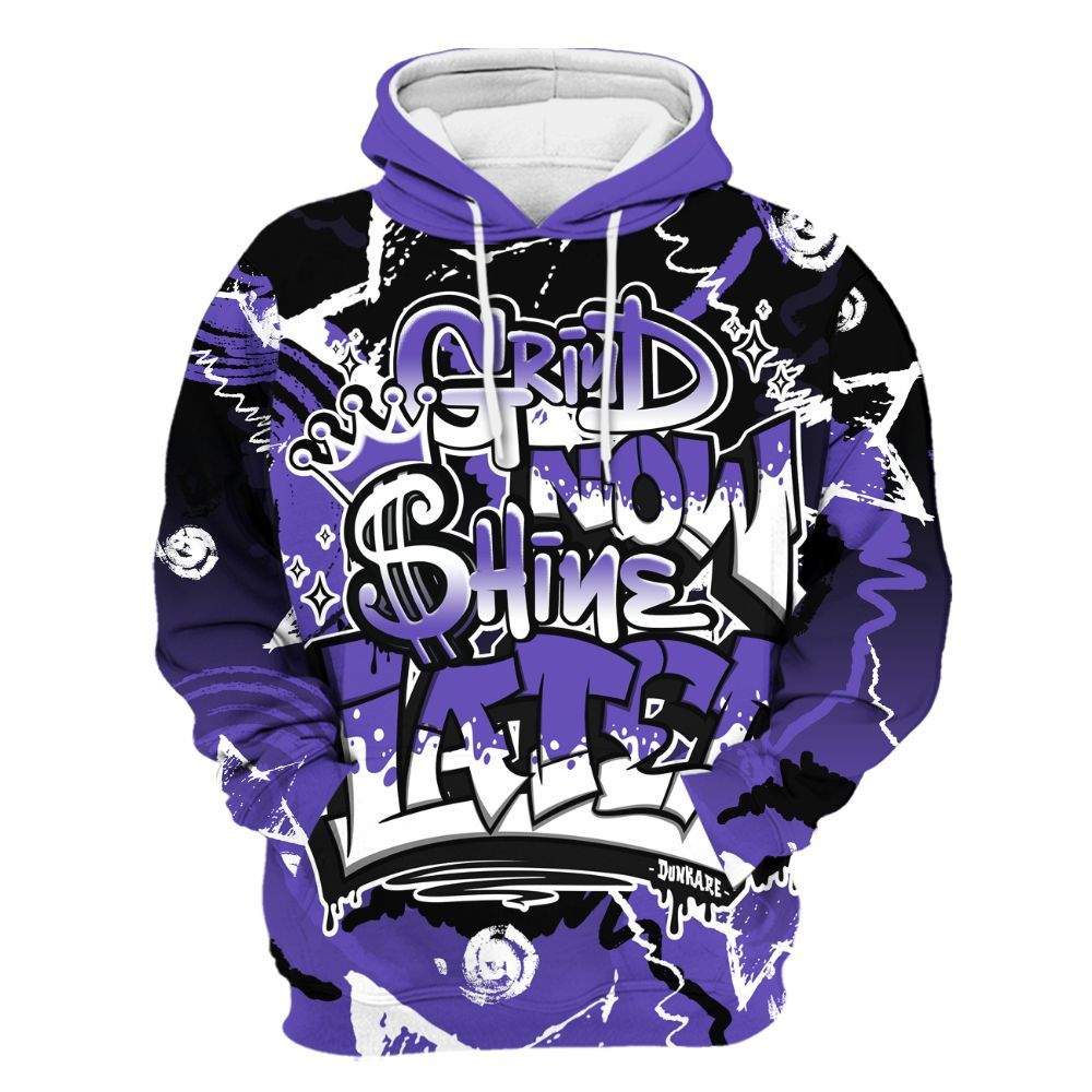 Hoodie To Match Field Purple 12s - Grind Shine Later Drip All Over Print
