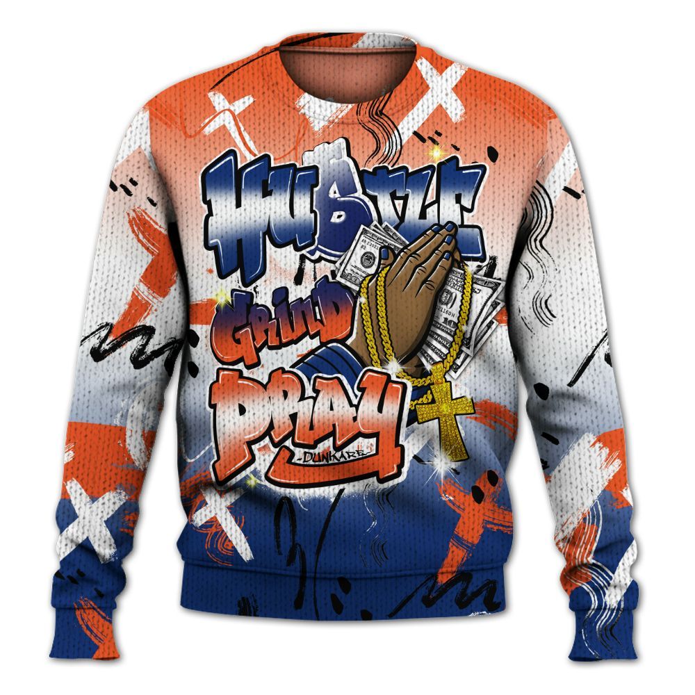 Knitted Sweater To Match Suede GS League - Money Hustle Grind Pray