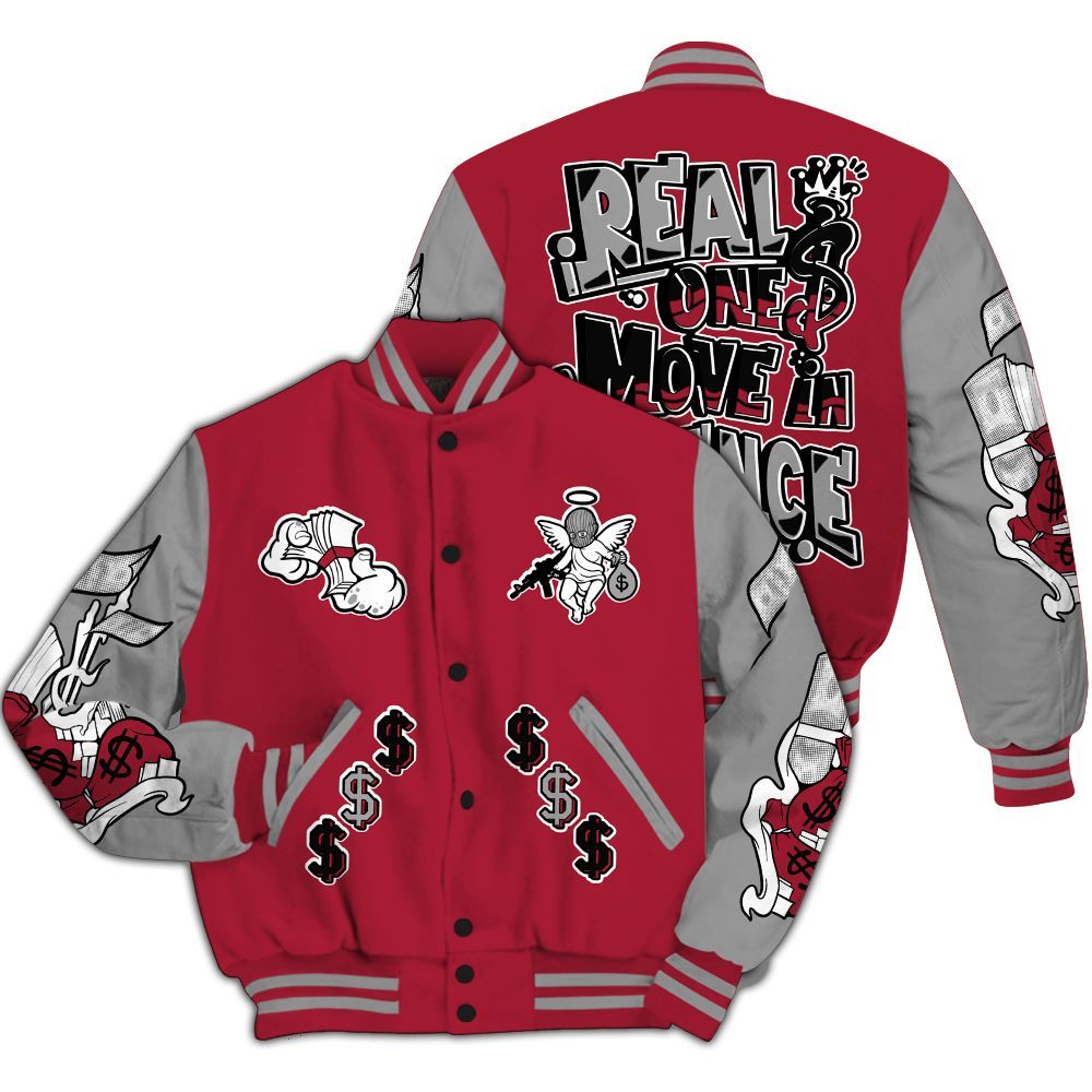 Varsity Jacket To Match High OG Chicago Shadow 1s - Ones Move In Silence Graphic All Over Print
