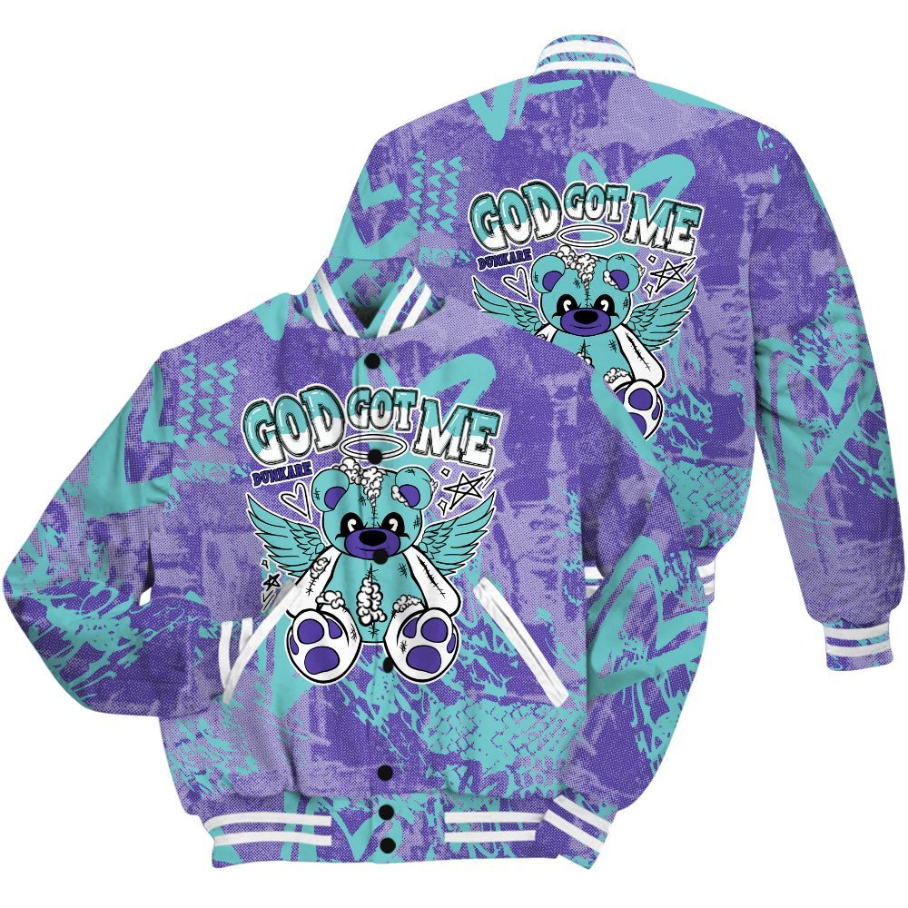 Varsity Jacket To Match Low Hornets 1s Shirt - Gods Guides Me Bear Heart Grunge All Over Print