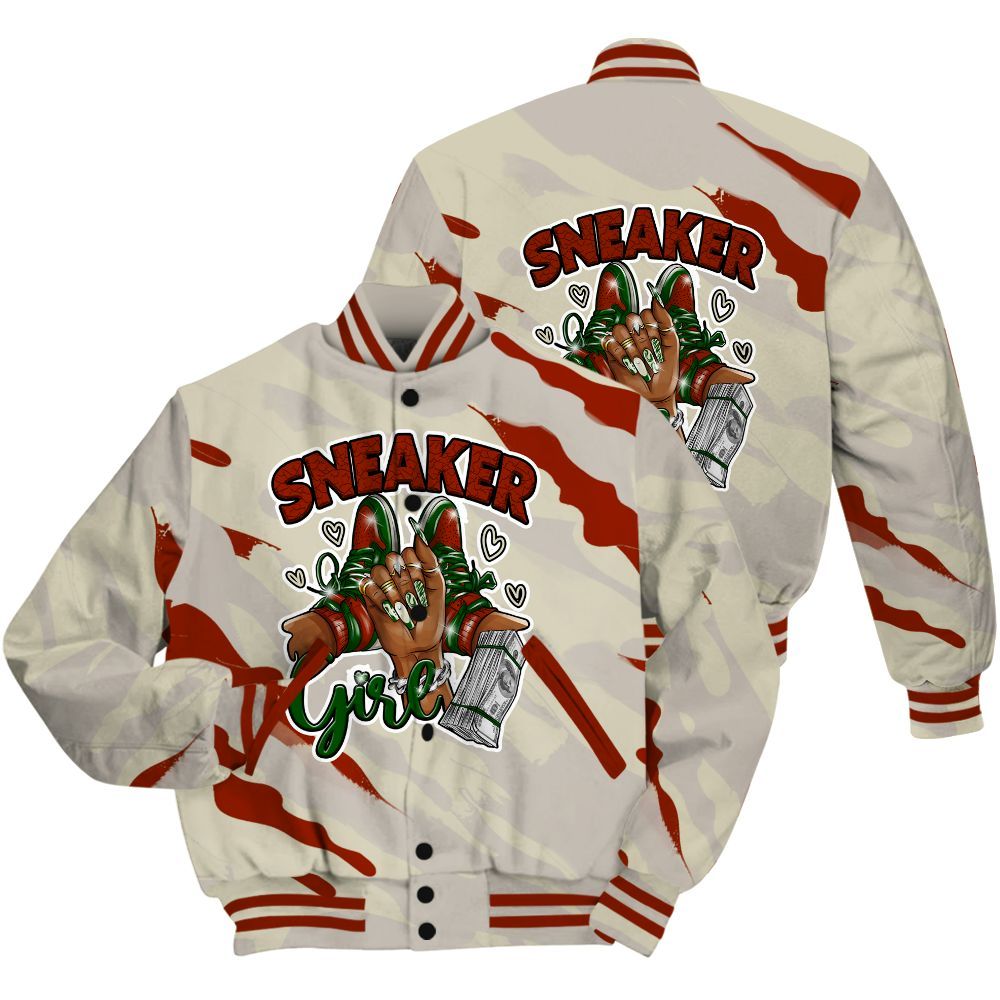 Varsity Jacket To Match El Grito 5s Shirt - Sneakerz Girlz Colored All Over Print