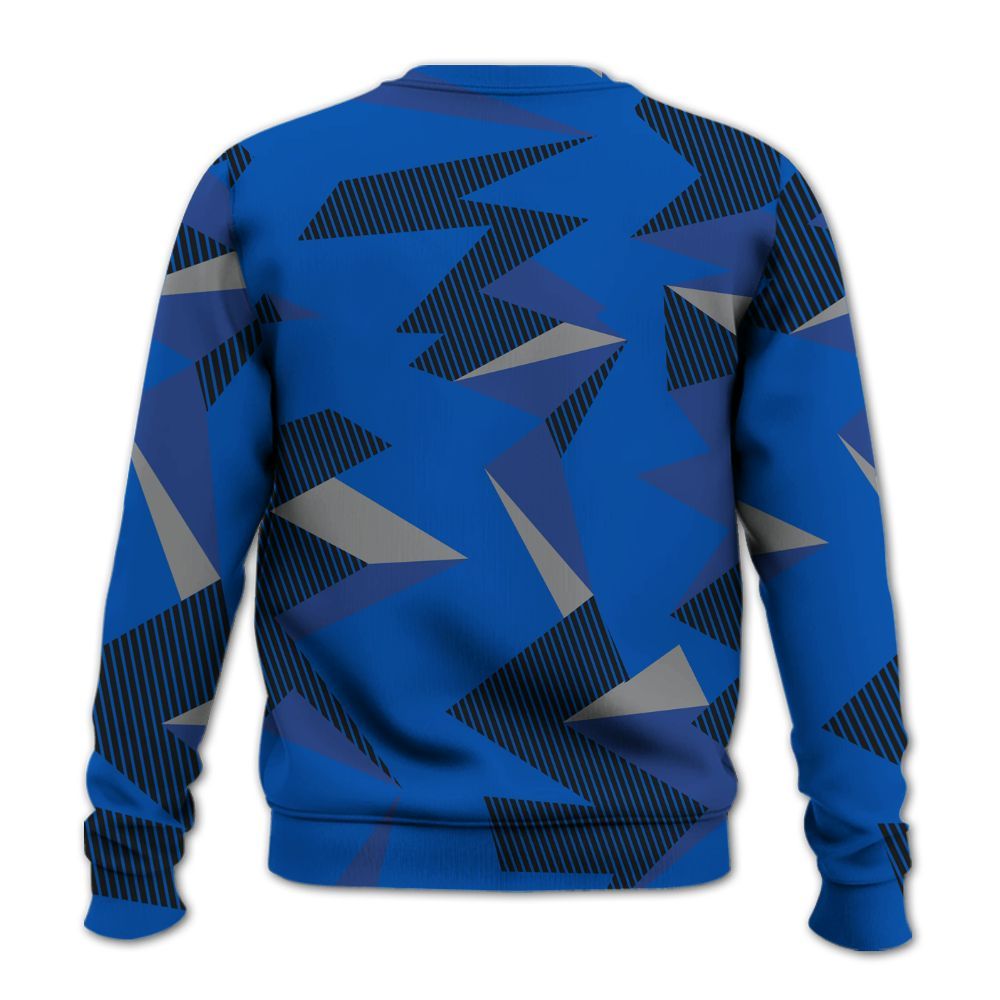 Sweatshirt To Match Racer Blue 5s - Geometric Camouflage Pattern All Over Print