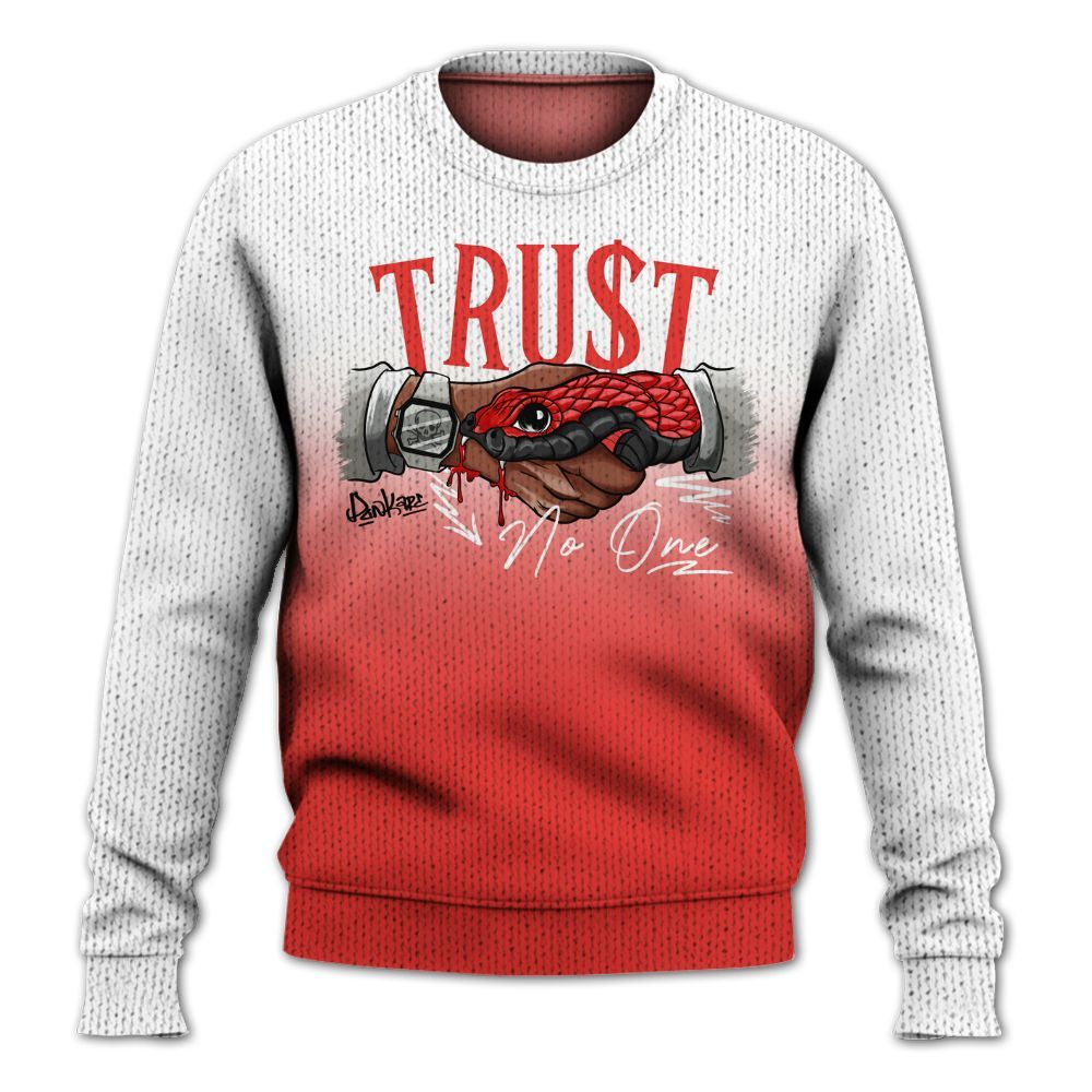 Knitted Sweater To Match Vomero 5 Bright Crimson - Snake Trust No One Drip