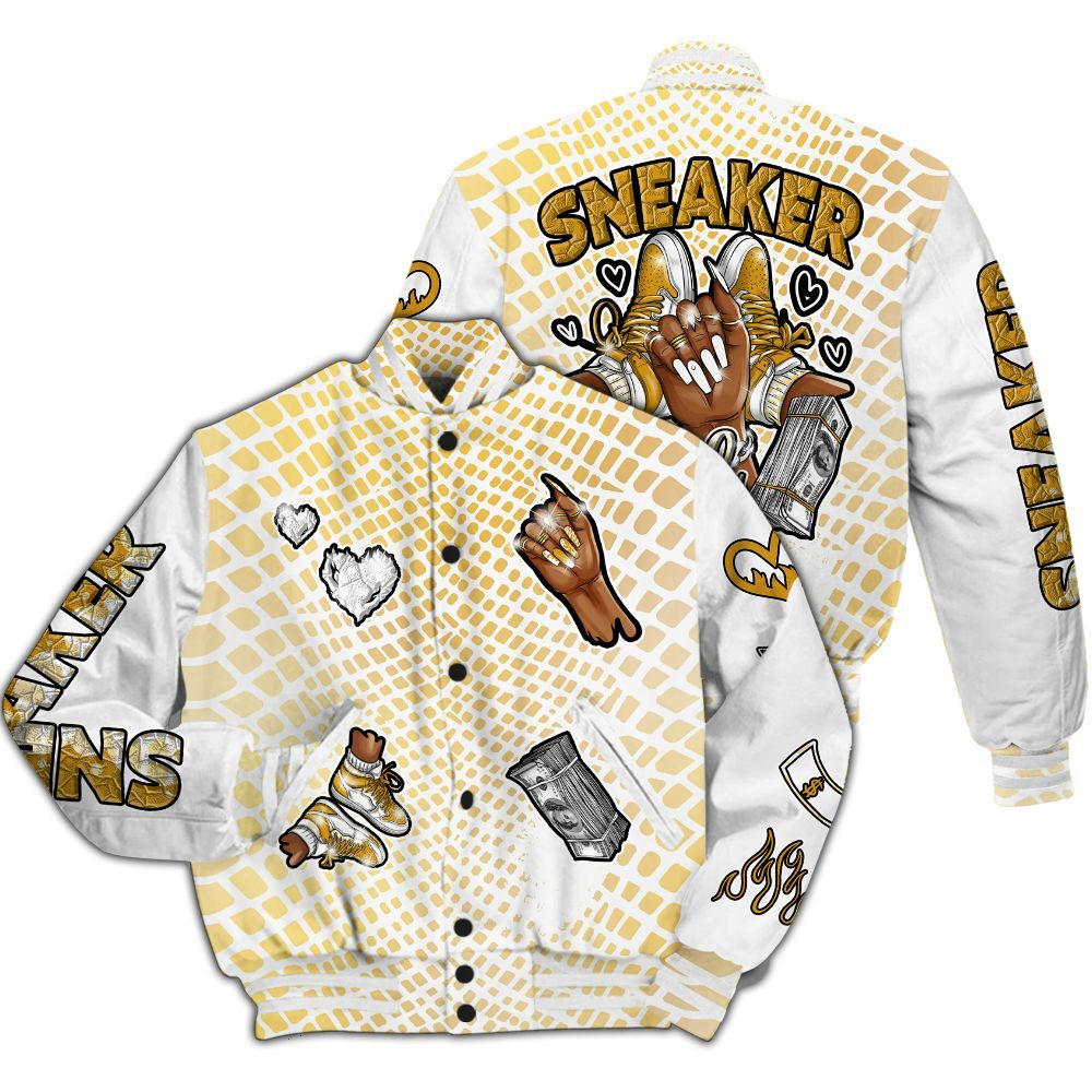 Varsity Jacket To Match Low Yellow Python 11s - Sneakerz Girlz All Over Print