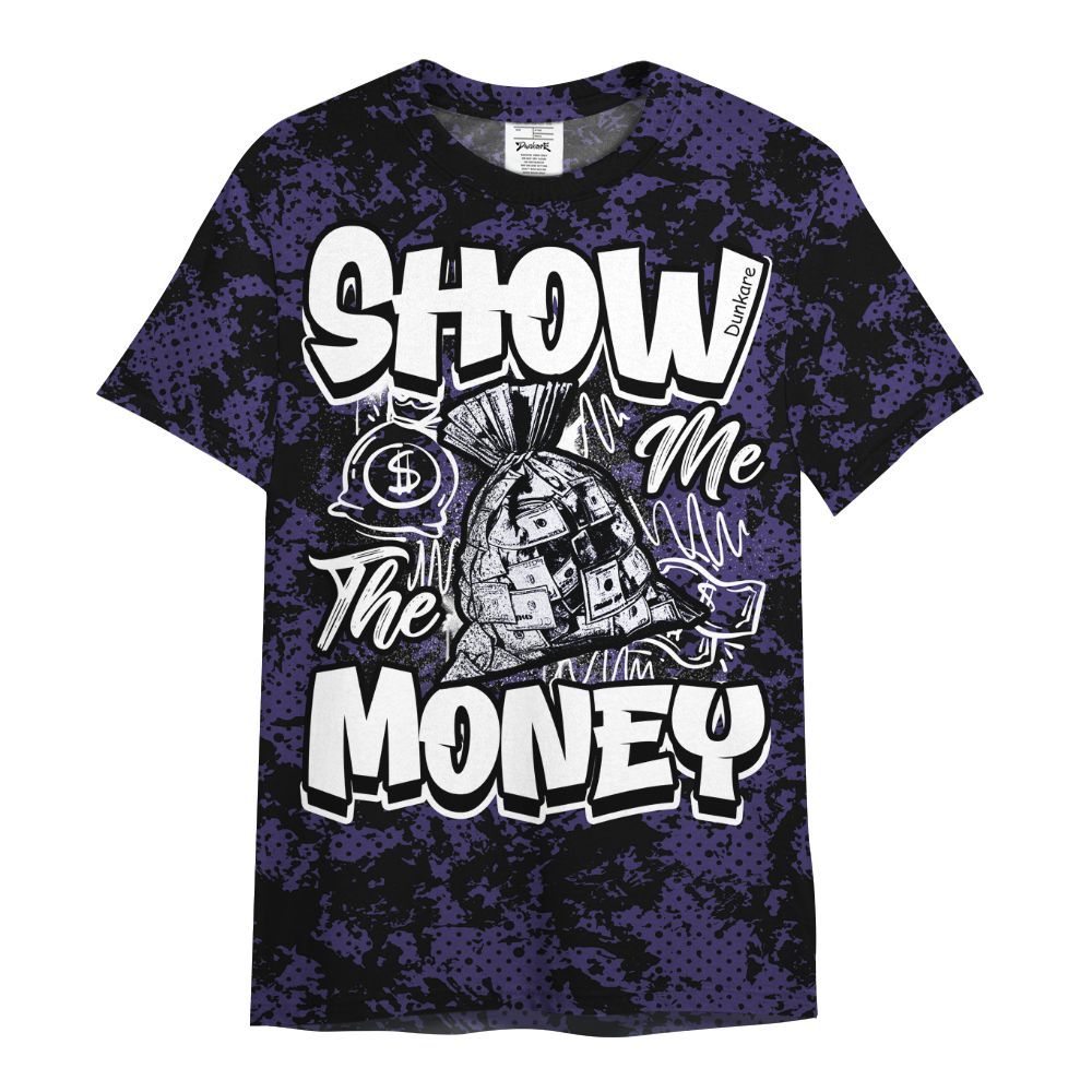 Shirt To Match Retro Court Purple 13s - Show Me The Money Retro All Over Print