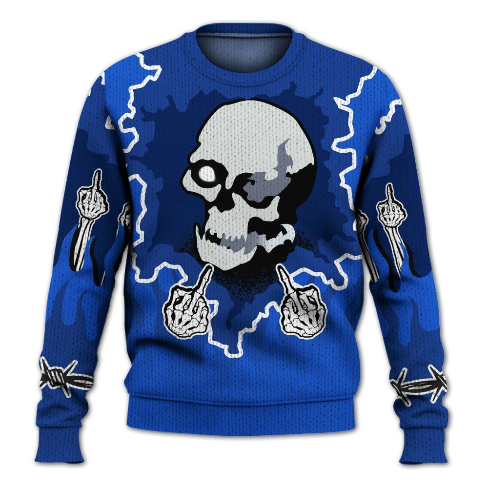 Knitted Sweater To Match Air Foamposite One Royal - F Around Find Out Graphic Trapped