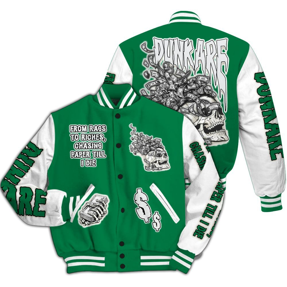 Varsity Jacket To Match Lucky Green 2s - From Rags To Riches All Over Print