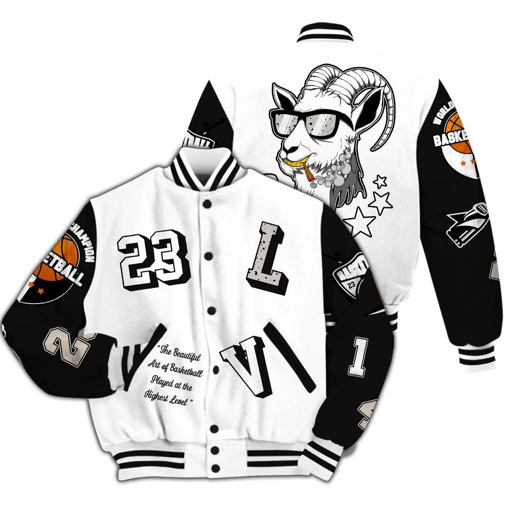 Varsity Jacket To Match Retro Reverse Metallic 5s - The GOAT Got Em Retro Graphic All Over Print