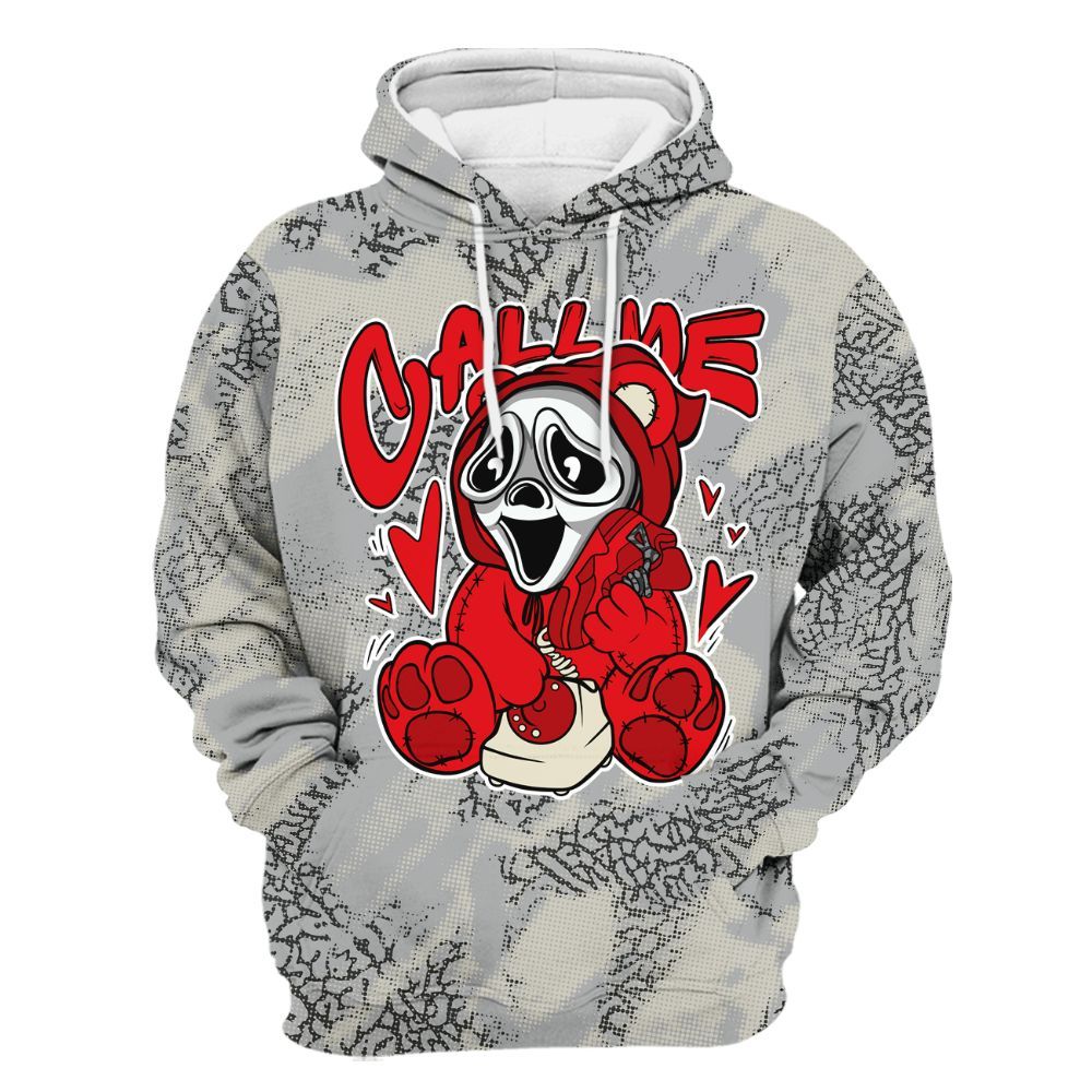 Hoodie To Match Cement Grey 3s - Call Me Bear Abstract Halftone All Over Print