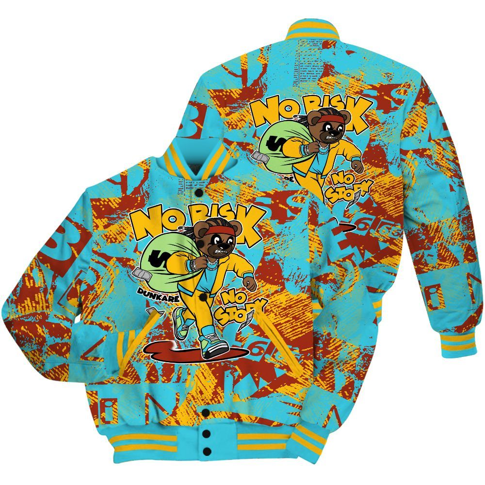 Varsity Jacket To Match SB Dunk Di'Orr Greenwood Shirt - Certain Bear Abstract Graffiti All Over Print