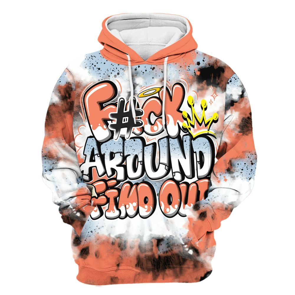 Hoodie To Match DJ Khaled Crimson Bliss 5s - Tie Dye FK Around Find Out All Over Print