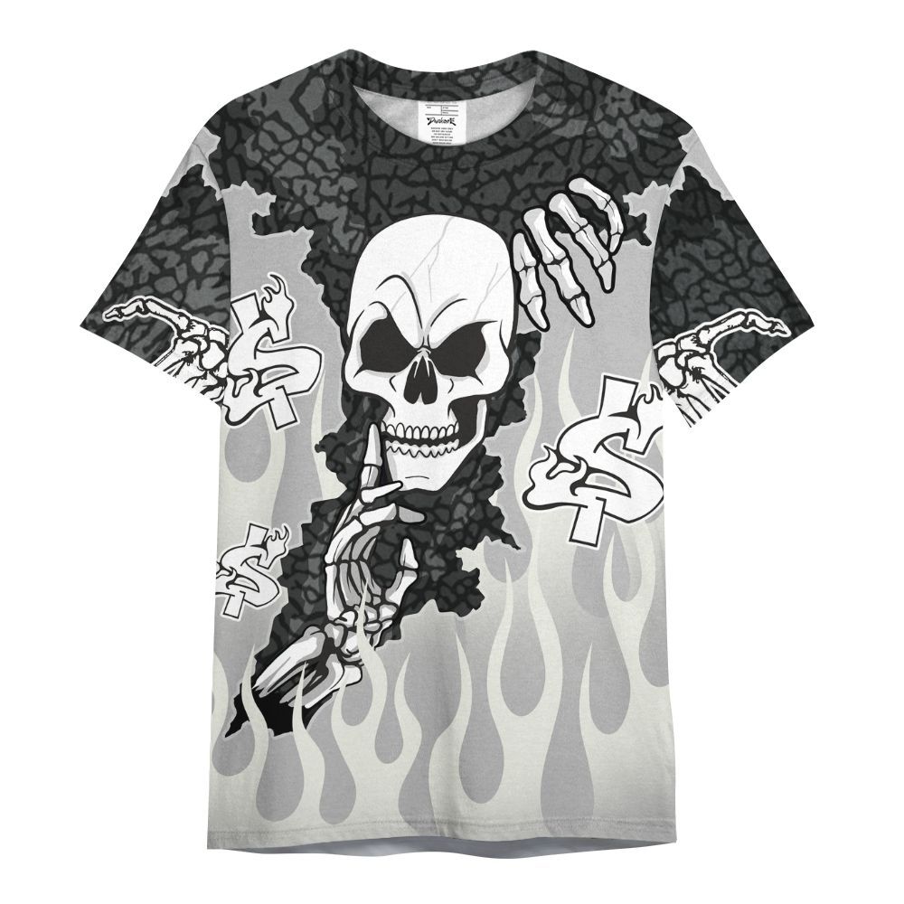 Shirt To Match Cement Grey Silver 3s - Ones Move In Silence All Over Print