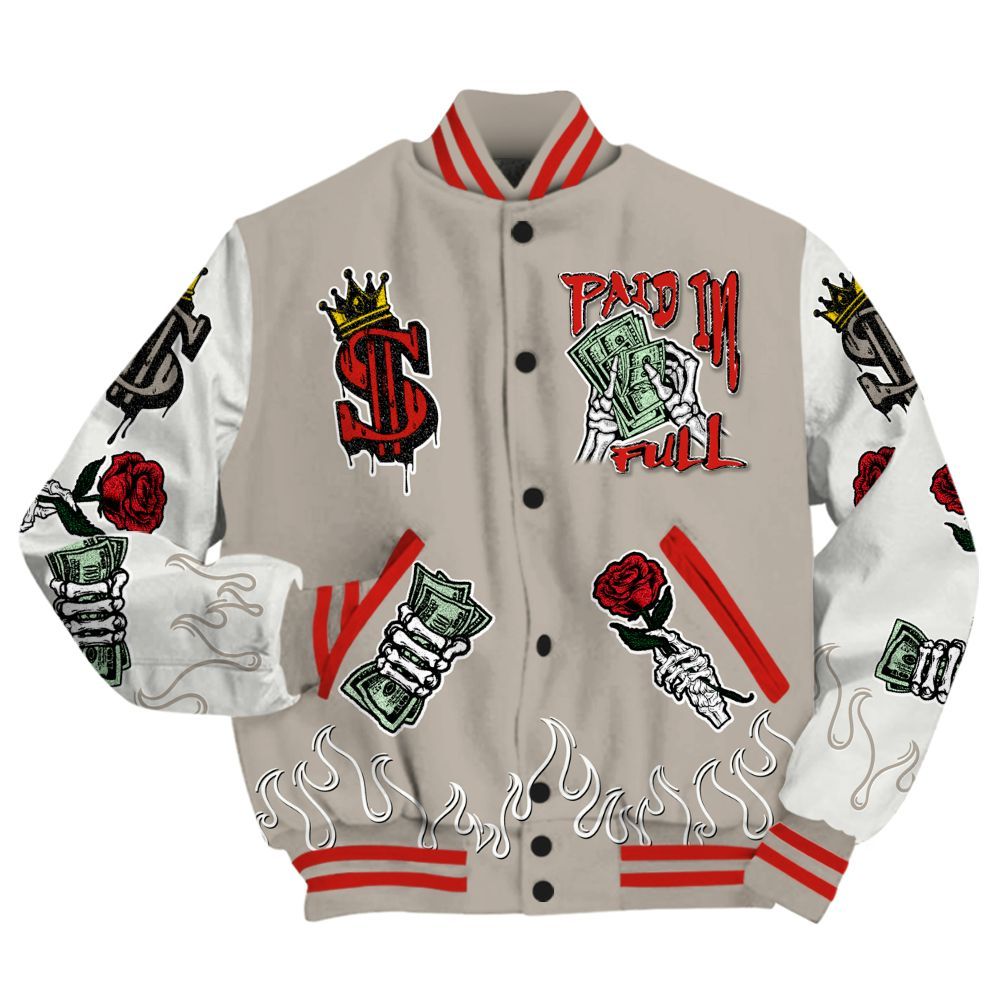 Varsity Jacket To Match Low OG Phantom 1s - Fire Everybody Paid In All Over Print