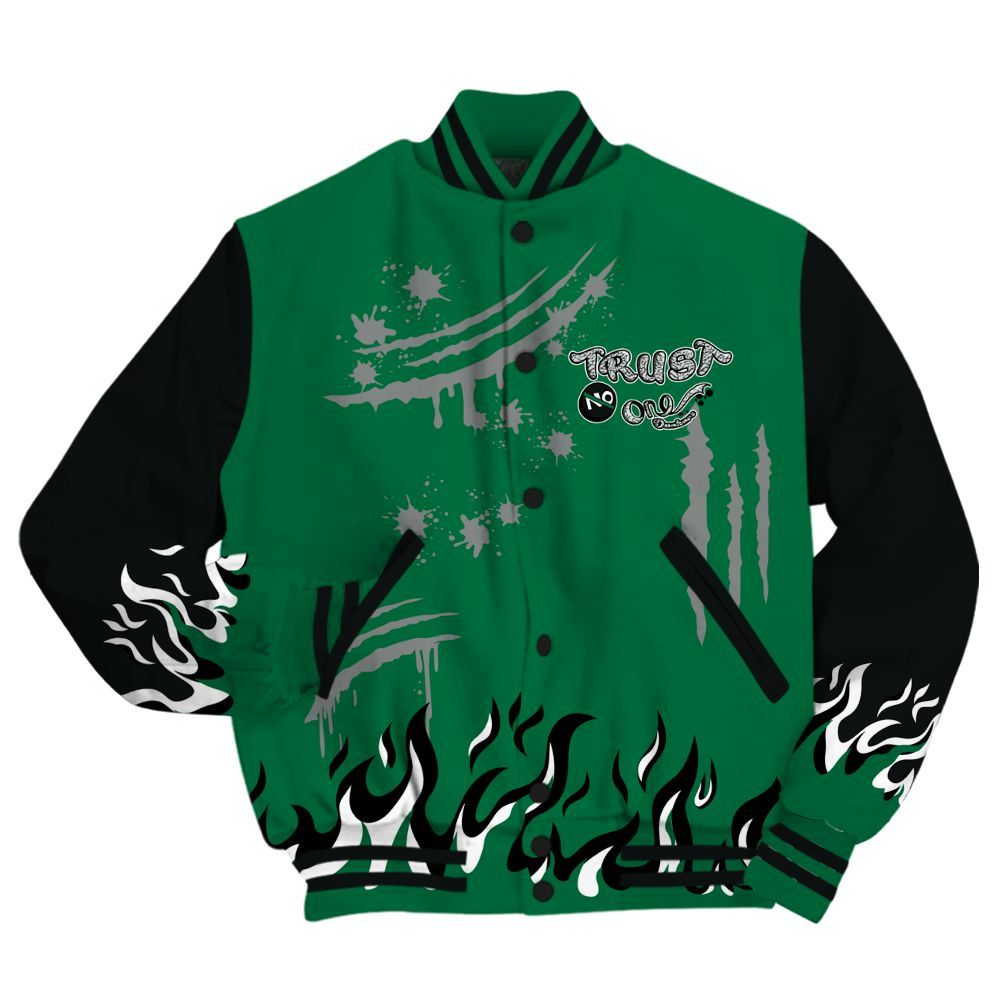 Varsity Jacket To Match Pine Green 3s - Graphic Trust No One All Over Print