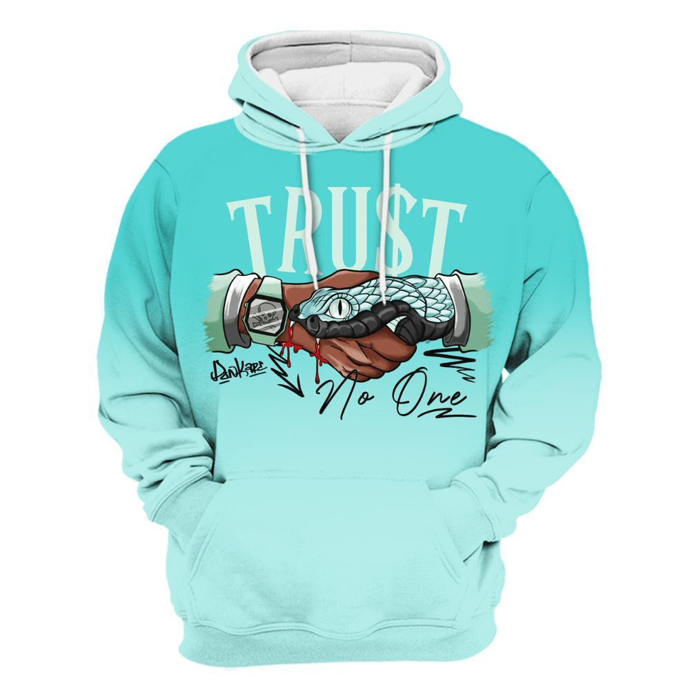 Hoodie To Match Low OG Washed Teal 1s - Trust No One Drip All Over Print