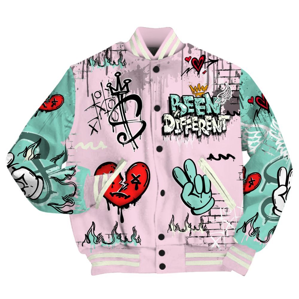 Varsity Jacket To Match Retro Easter 5s - Been Dif2erent Drip Graffiti All Over Print