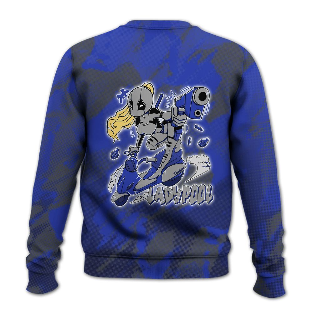 Sweatshirt To Match Air Max Plus Black Racer Blue - Lady Pool Cartoon Abstract Halftone All Over Print