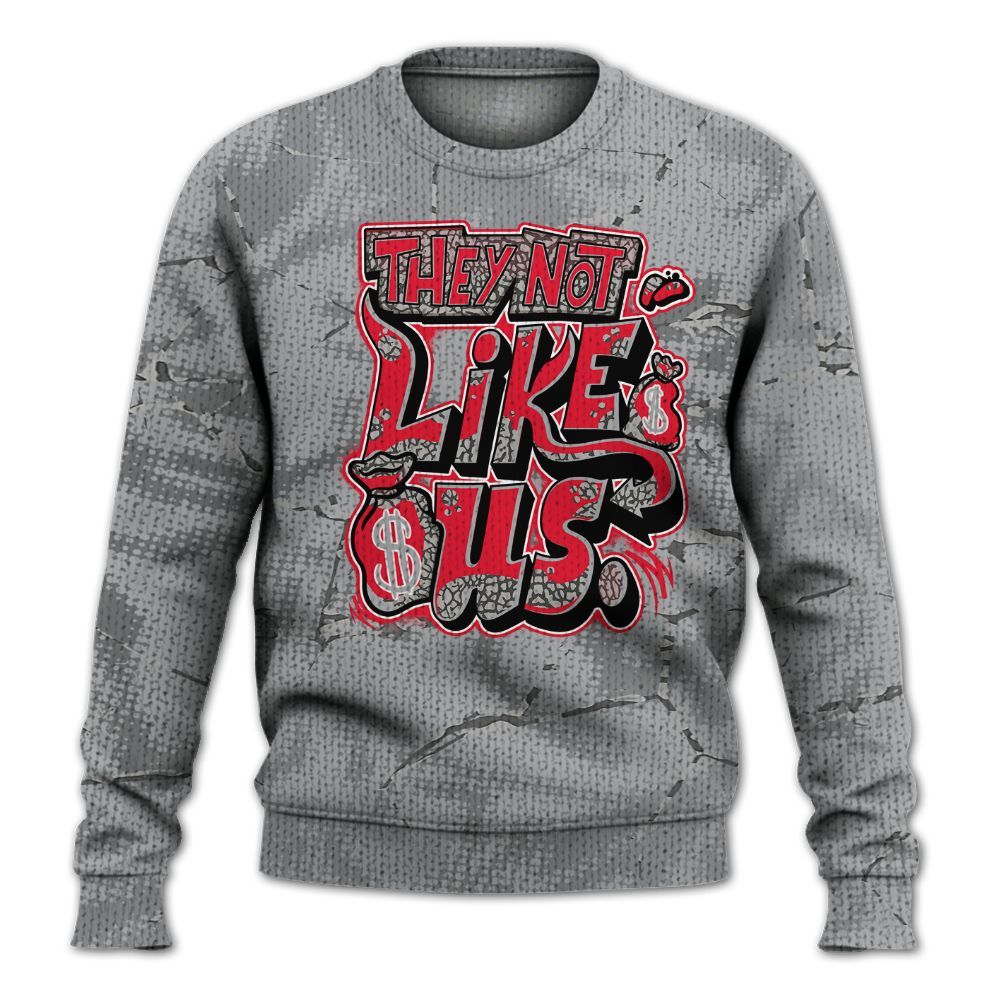 Knitted Sweater To Match Black Cement 3s - Dislike Us Graphic