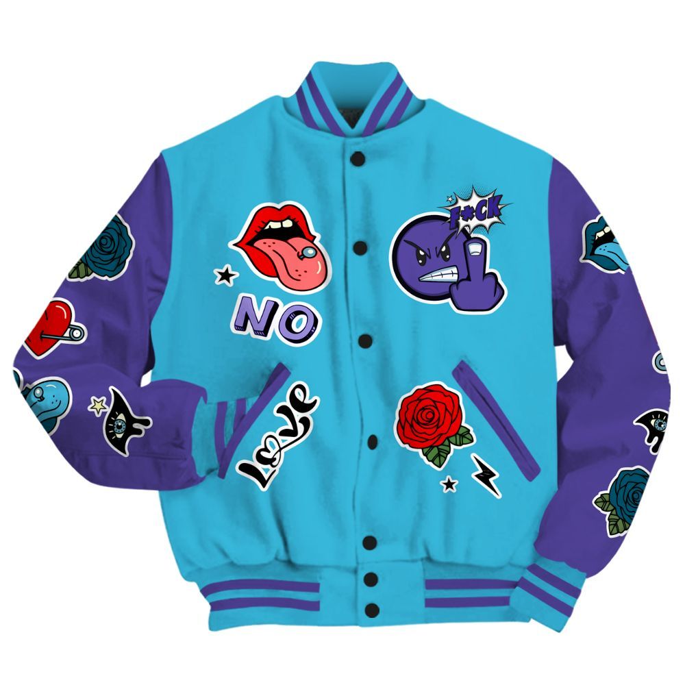 Varsity Jacket To Match Retro Aqua 6s - FK Around Find Out All Over Print