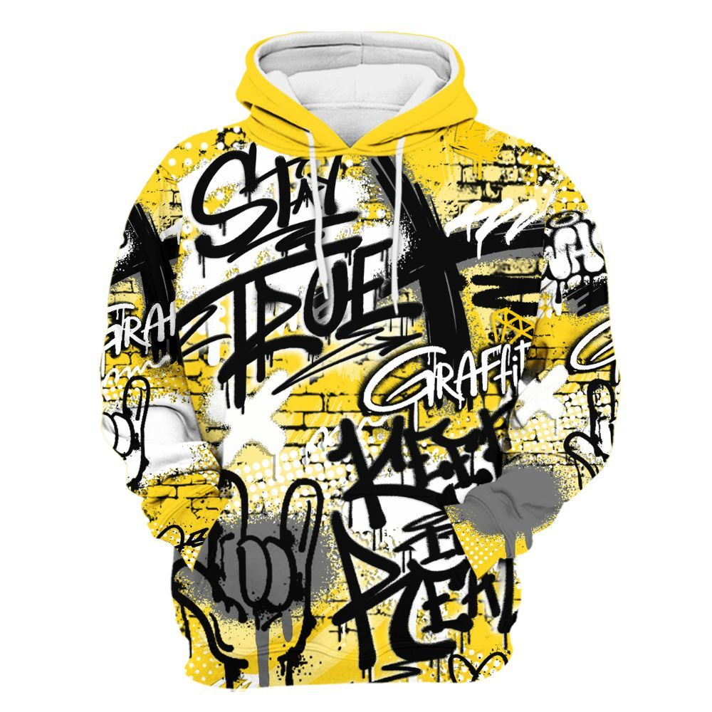 Hoodie To Match Retro Thunder 4s - True It Real Graffiti Streetwear All Over Print