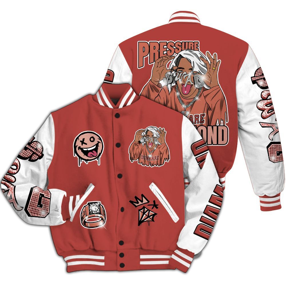 Varsity Jacket To Match Dune Red 13s - Pressures Makes Varsity Jacket To Match All Over Print