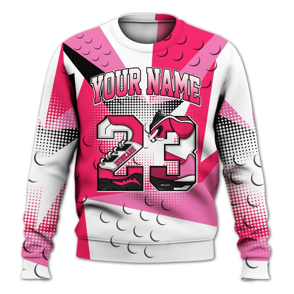 Sweatshirt To Match Air VaporMax Plus Triple Pink - Poly Custom Name Number 23 5s All Over Print