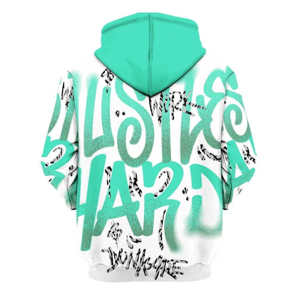 Hoodie To Match Black Green Glow 3s - Angel Hustle Hard Green Glow 3s All Over Print