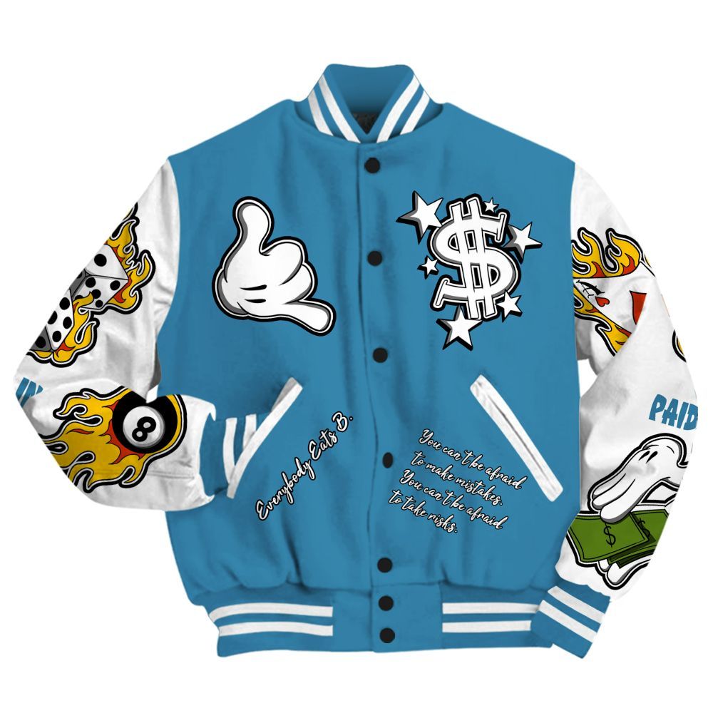 Varsity Jacket To Match High OG UNC Reimagined 1s Shirt, Funny Everybody Paid In Full Graphic All Over Print