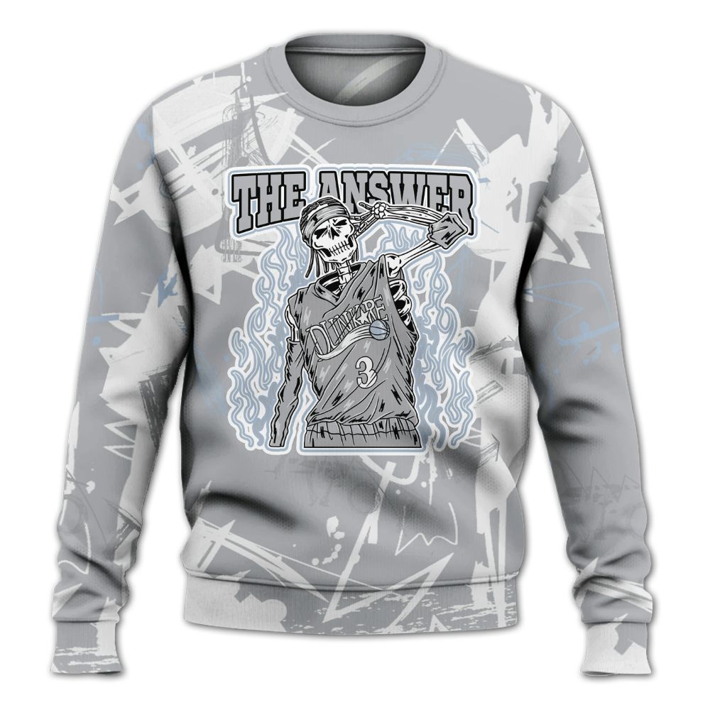 Sweatshirt To Match Low OG Wolf Grey 1s - Allen Answer Skeleton Messyz All Over Print
