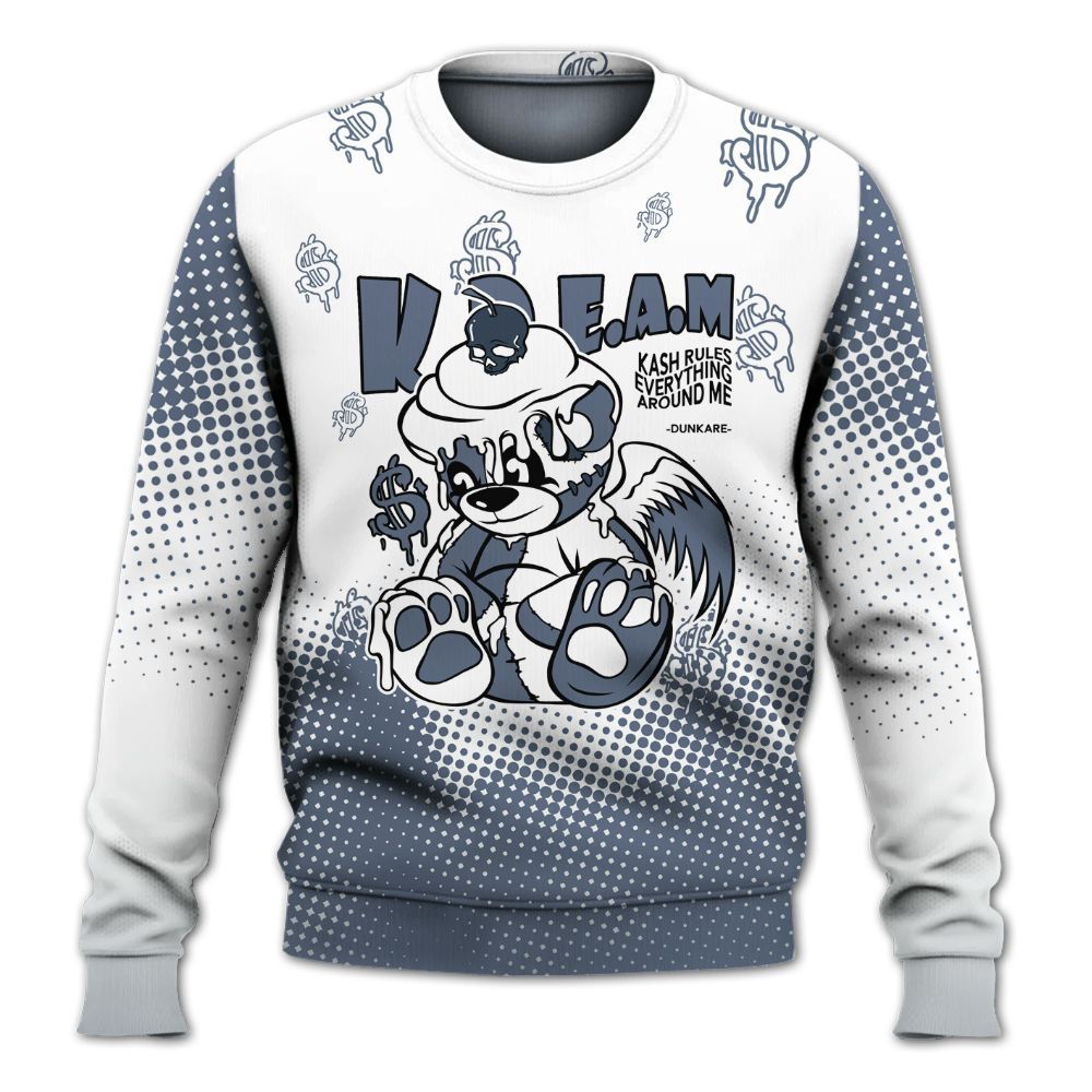 Sweatshirt To Match Low Diffused Blue 11s - Loot Bear Unique Drip All Over Print