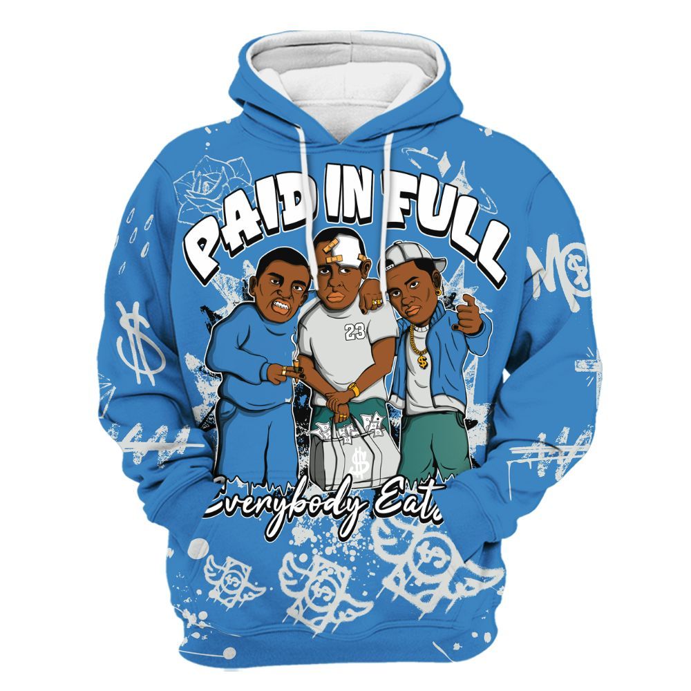 Hoodie To Match Low Carolina 17s - Everybody Paid In Full Crayon All Over Print