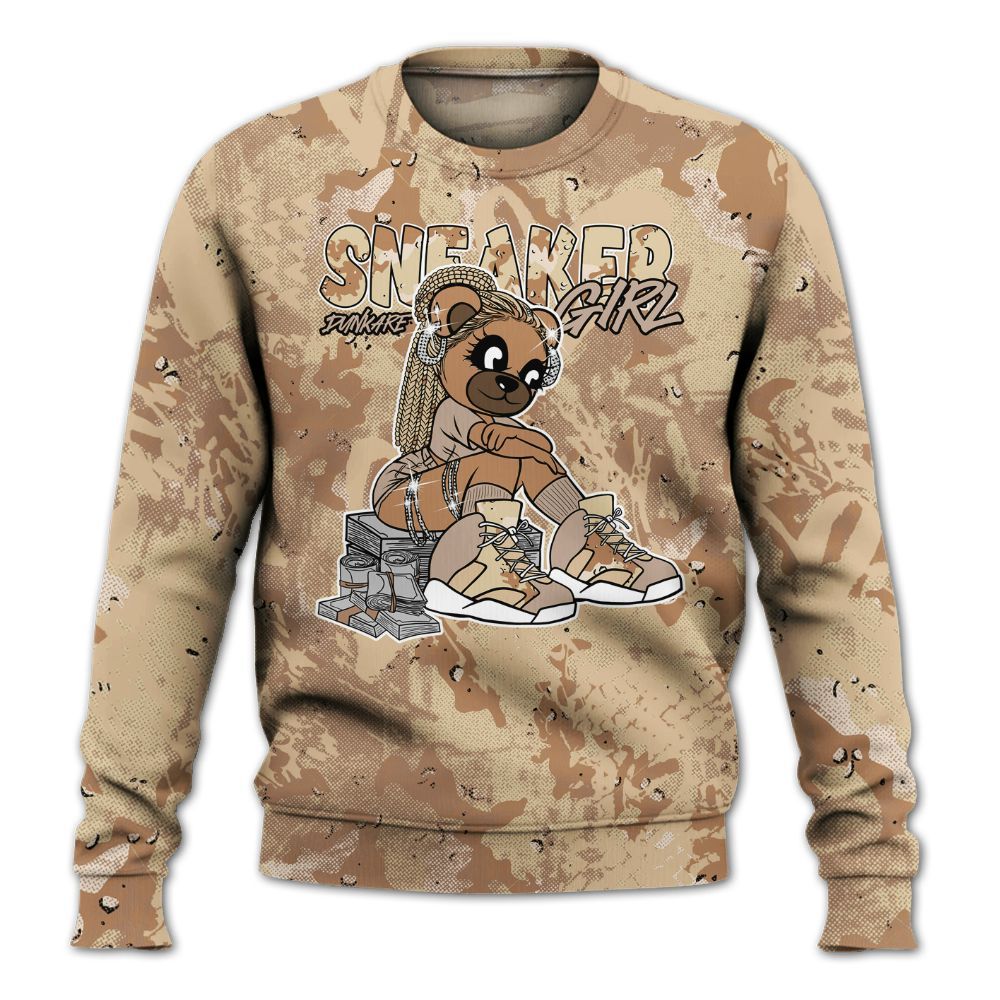 Sweatshirt To Match Desert Camo 3s - Sneaker Girl Bear Heart Grunge All Over Print