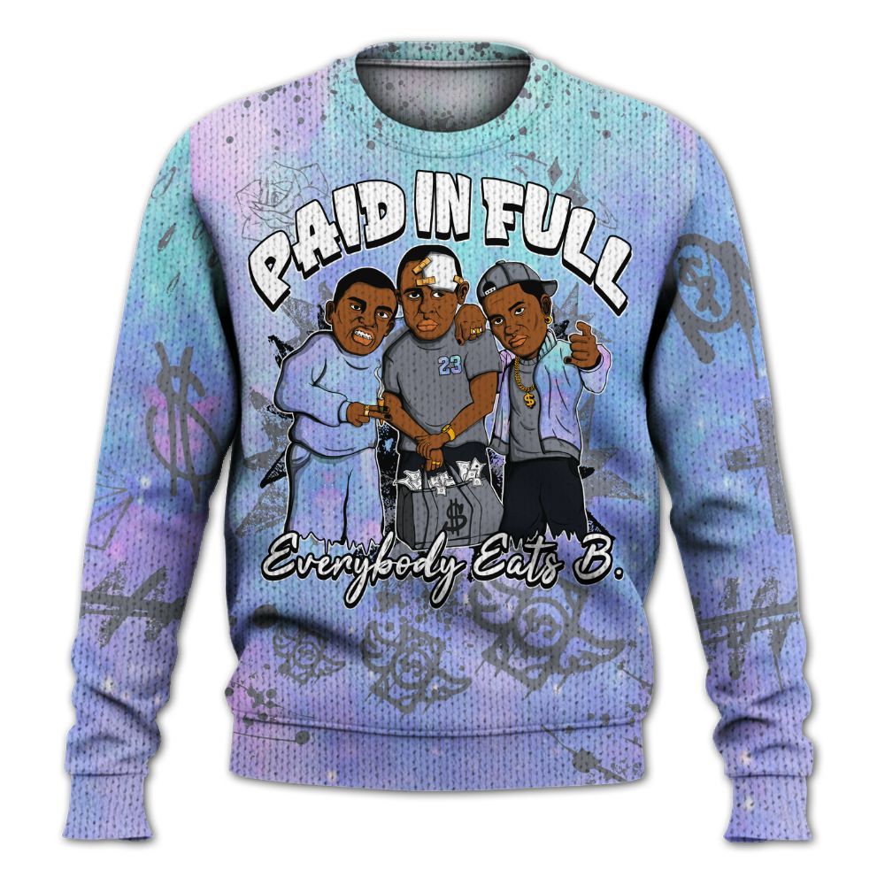 Knitted Sweater To Match Zen Master 4s - Everybody Paid In Full Crayon