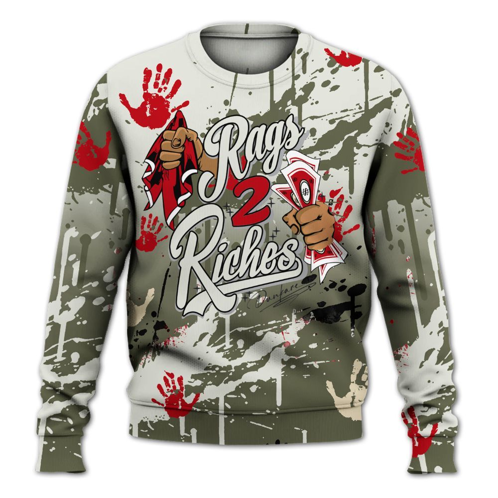 Sweatshirt To Match Low OG Medium Olive 1s - Rag 2 Riches All Over Print
