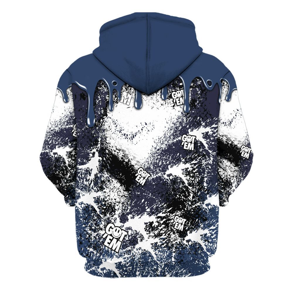 Hoodie To Match Low 85 Metallic Blue 1s - Dripping 23 Drip All Over Print