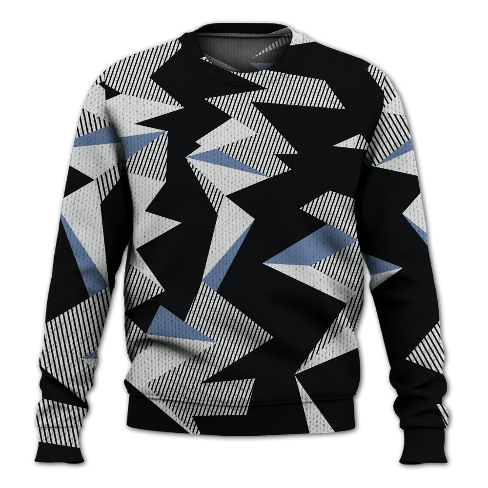 Knitted Sweater To Match Mid Space Jam 1s - Geometric Camouflage Pattern