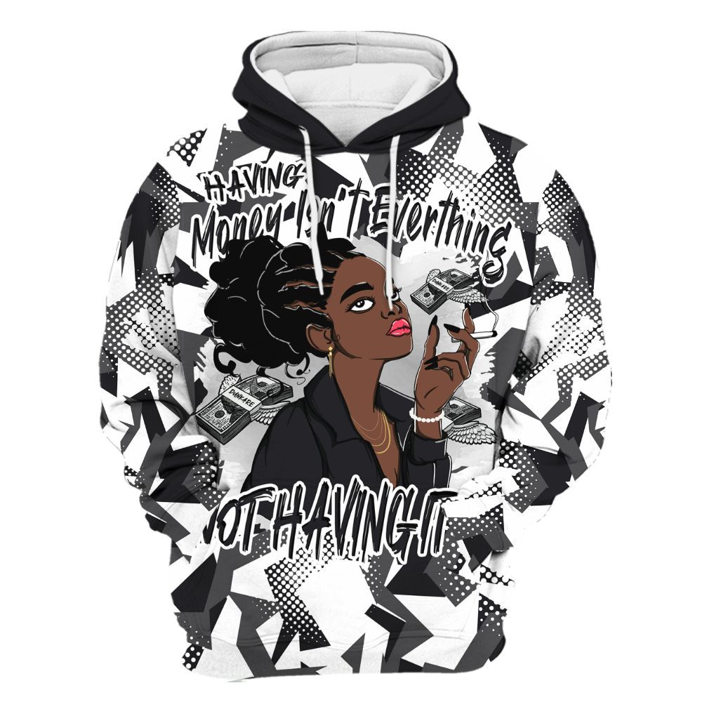 Hoodie To Match White Thunder 4s - Having Money Isn't Everthing Retro All Over Print