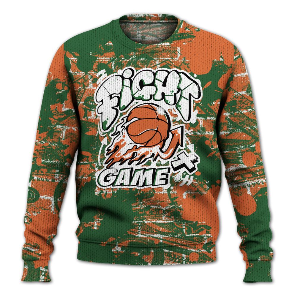Knitted Sweater To Match Low Miami 5s - Fighter Games Graphic Street Art