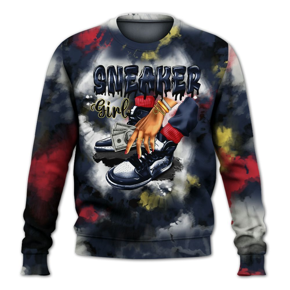 Sweatshirt To Match Dunk Low COJP What The 2024 - SNEAKER Girl Money Drip Tie Dye All Over Print