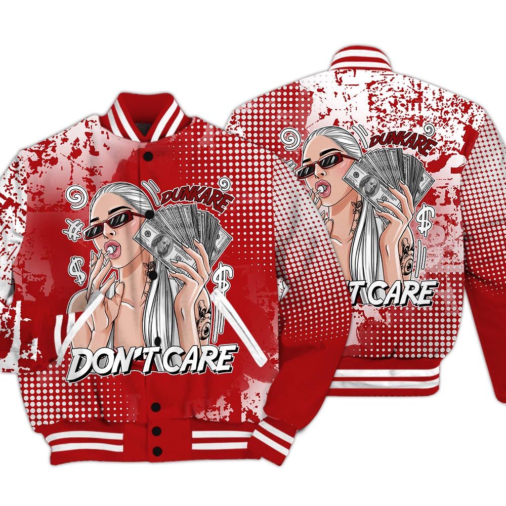 Varsity Jacket To Match Red Taxi 12s - IDC Unique Glitch Dot Varsity Jacket Unisex