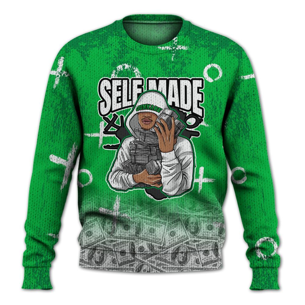 Knitted Sweater To Match Lucky Green 5s - Selfmade Unique Drip