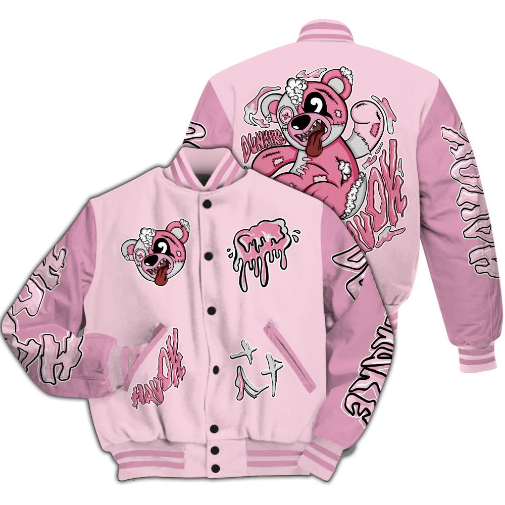 Varsity Jacket To Match Orchid 4s - Havok Bear All Over Print